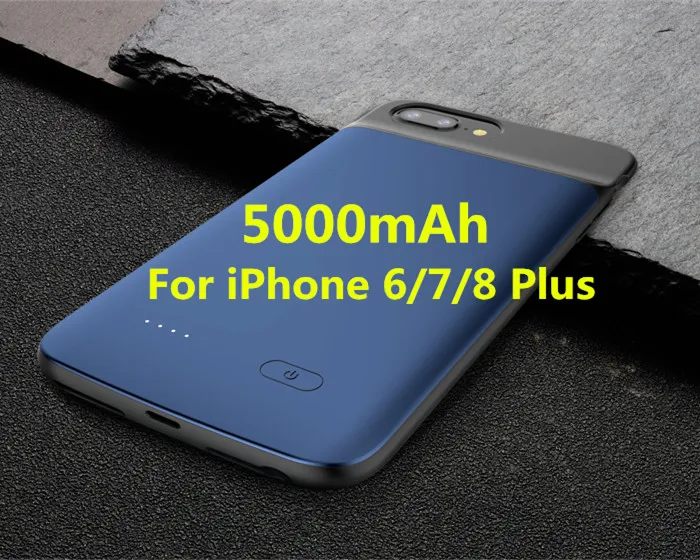 Blue for 5.5 inch NTSPACE чехол для зарядного устройства для iPhone 7, 8 Plus, 6, 6 s Plus, жидкий силиконовый внешний аккумулятор, чехол для iPhone 8, 7, 6, 6 S, чехол для аккумулятора - Цвет: Blue for 5.5 inch