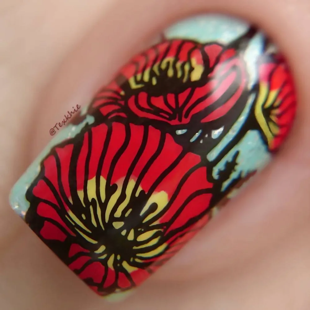 BORN PRETTY шаблон для ногтей штампы маникюрные печатные пластины цветок бабочка шаблон прямоугольный, для нейл-арта трафарет изображения BP-L067