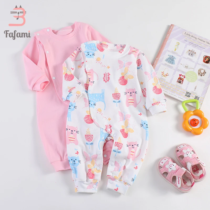 

Rompers Baby Clothing for Newborn Cotton Winter Baby girl romper Baby Clothes Autumn babies pink cat children jumpsuits infant