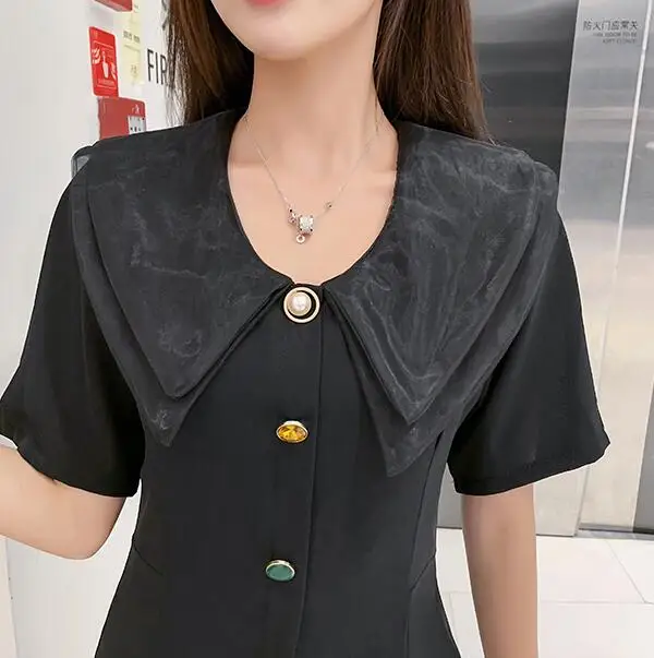 Лето 2019 женское повседневное элегантное платье на пуговицах милое для