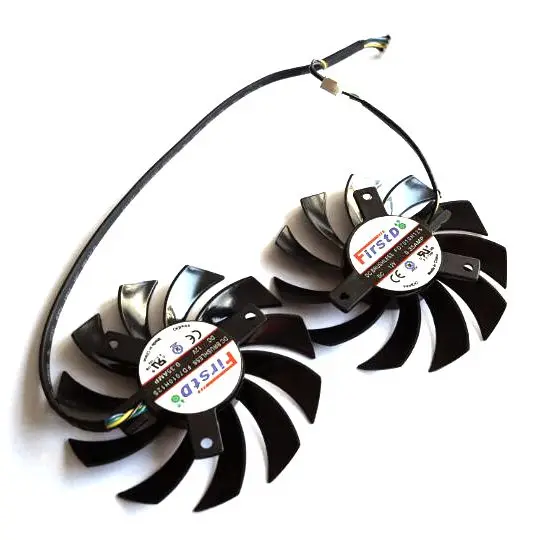 Бесплатная доставка 2 шт./лот Firstd FD7010H12S 4PIN DC12V 0.35A 75 мм 39x39x39 для Sapphire Dual X HD7850 1G 2G
