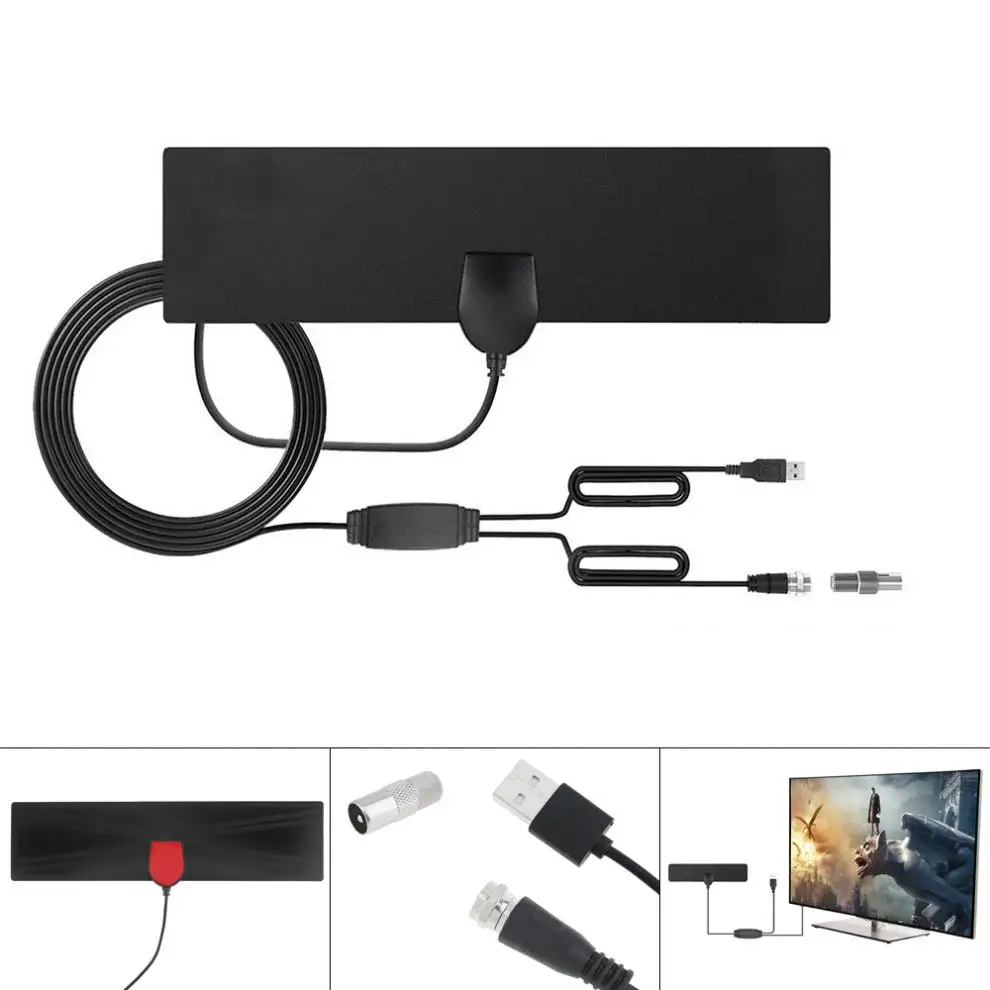 4K HD VHF UHF Freeview внутренняя цифровая HD ТВ антенна с универсальным ТВ разъемом усиленный диапазон 50 милей