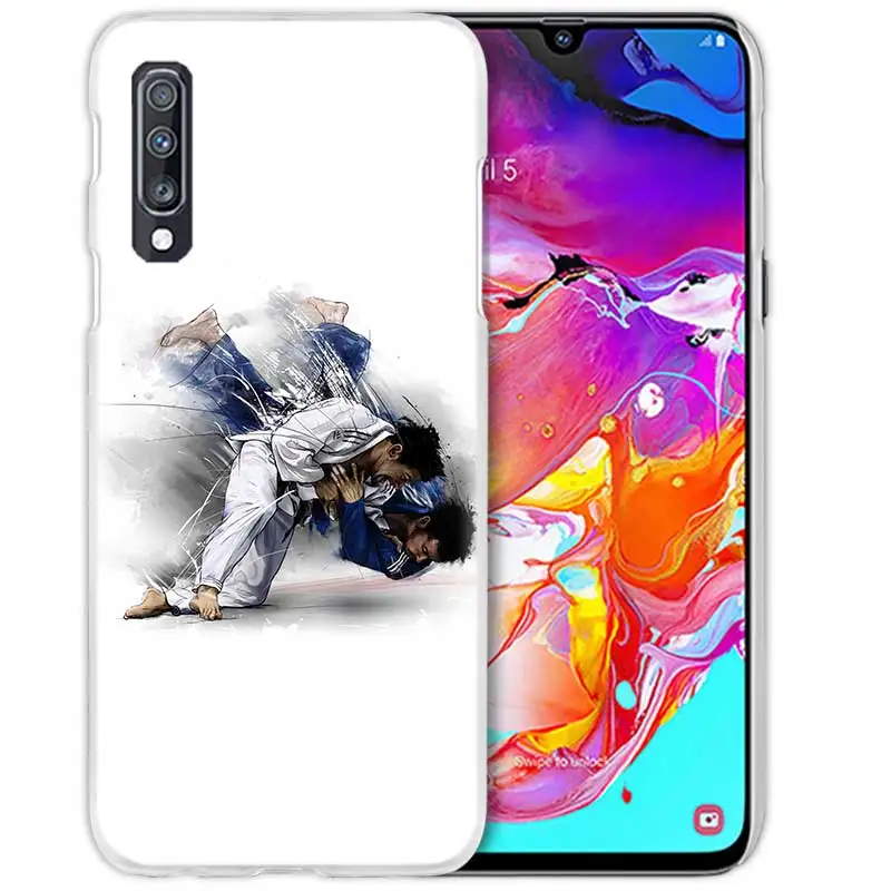 08 Дзюдо тхэквондо чехол для samsung Galaxy A50 A70 A20e A40 A30 A20 A10 A8 A6 плюс A9 A7 чистой твёрдой ПВХ-Капа чехол для телефона чехол - Цвет: 08