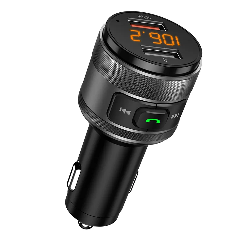 Автомобильное зарядное устройство C57 с двумя usb-портами quick charge 3,0, Bluetooth, fm-передатчик, автомобильный комплект, MP3 музыкальный плеер, беспроводной fm-радио адаптер