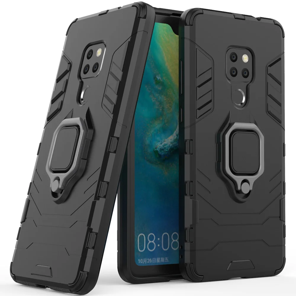

Чехол для huawei mate 20, силиконовый и Жесткий ПК, ультра роскошный бронированный ударопрочный металлический кольцевой держатель, чехол для huawei ...