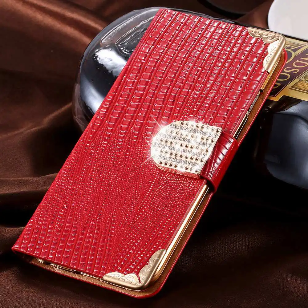 Red Kisscase чехол на айфон 8 7 6 7 Plus 5S SE 4S случае Блеск Алмазный Роскошные кожаный бумажник флип чехол на айфон 7 8 X случае чехол на айфон 7 8 чехол на айфон 6 5s со стразами - Цвет: Red