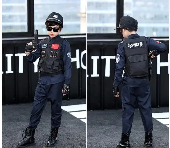 Вечерние наряды для маленьких мальчиков полицейский новый бренд КС детей