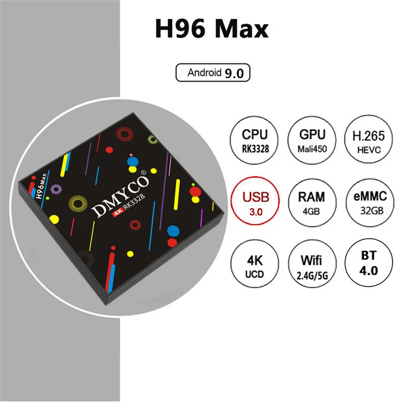 2019 новый хит H96 MAX H2 ТВ приставка Android 7 1 4 ГБ 32 RK3328 Четырехъядерный 4K VP9 HDR10 WiFi Bluetooth 0