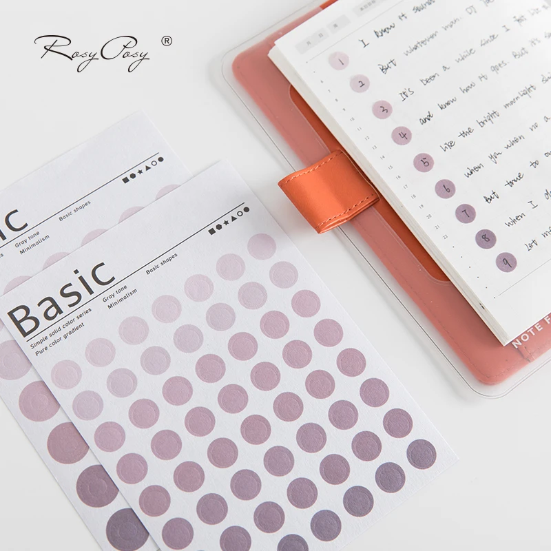 Простой 6 цветов характеристика круг индекс наклейка календарь Примечания для