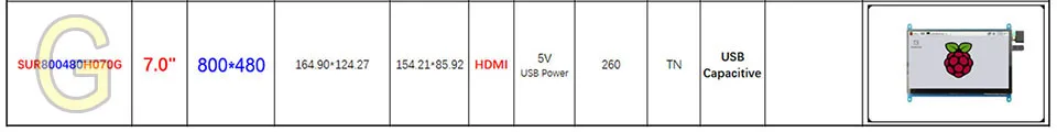 " 7,0 дюймов 1024*600 TFT HDMI ЖК-модуль дисплей монитор экран с USB емкостной сенсорной панелью аудио выход для Raspberry Pi