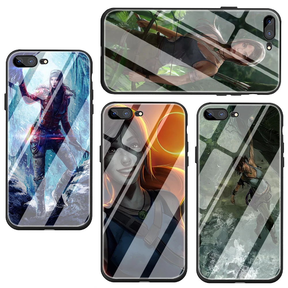 Чехол для телефона из закаленного стекла Lara Croft Tomb Raider game iPhone SE 2020 5 5s 6 6s Plus 7 8 X XR XS 11