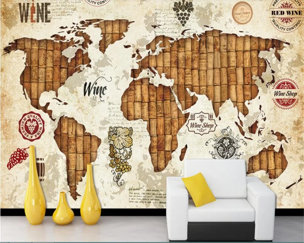 

Beibehang обои в стиле ретро, красное вино, дуб, пробка, фон для ресторана, бара, обои, бумажные обои