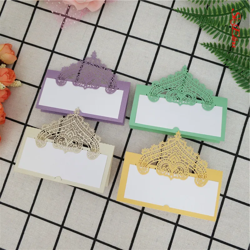 10 шт. карточка для сидения винтажная настольного имени перламутровые бумажные