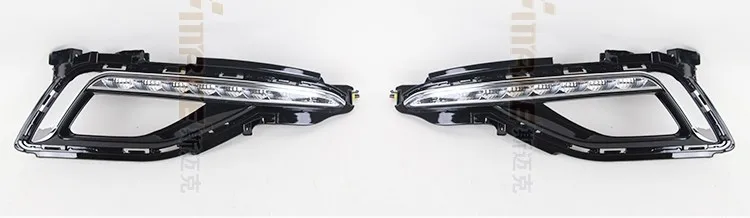 Светодиодный свет автомобиля DRL дневные ходовые огни для hyundai Sonata с отверстием противотуманной фары