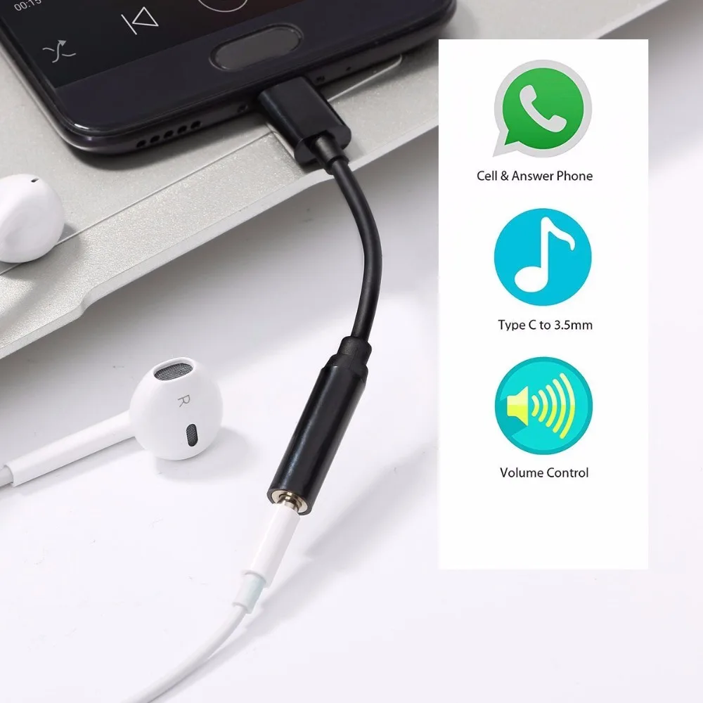 2 шт. anskp Тип USB C до 3.5 мм наушники кабель адаптер Aux для LeTV 2pro Max2 Pro 3 Xiaomi 6|cable headphone|3.5mm