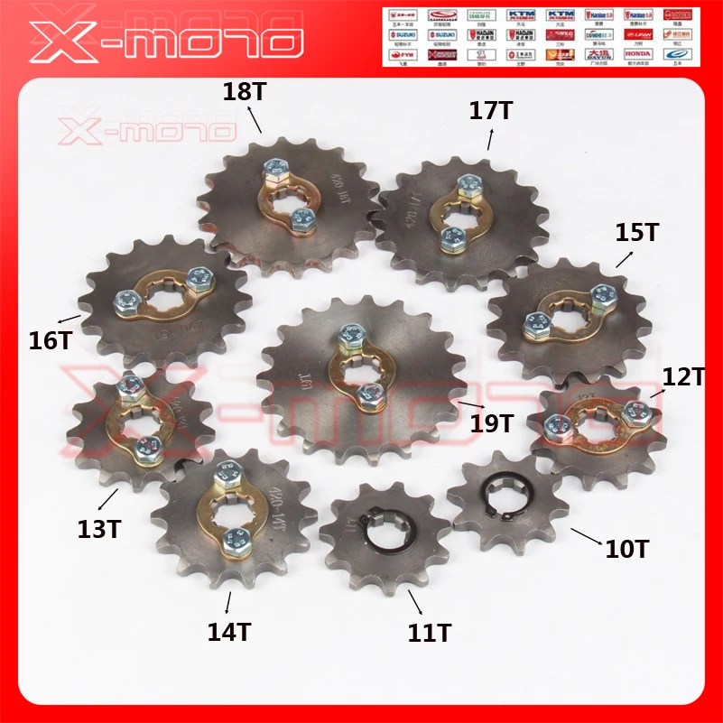 

420 10T 11T 12T 13T 14T 15T 16T 17T 18T Tooth 17mm ID Front Engine Sprocket for Motorcycle part Free shipping