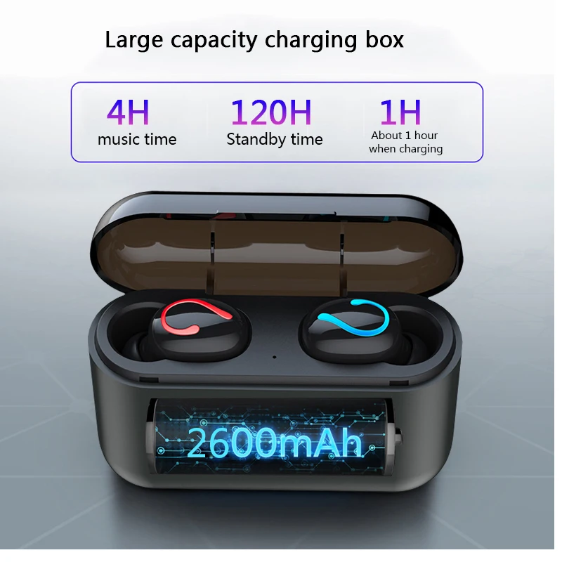 Мини TWS 5,0 Bluetooth 8D стерео наушники беспроводные наушники IPX7 водонепроницаемые наушники спортивные наушники с 2600 мАч power Bank