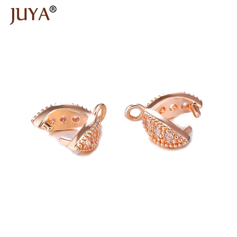 Rose Gold Фурнитура для ювелирных изделий, аксессуары для украшений, бейл для подвески, коннектор- бейл для кулона, фурнитура для сережек, фурнитура для кулона, материал медь - Цвет: Rose Gold