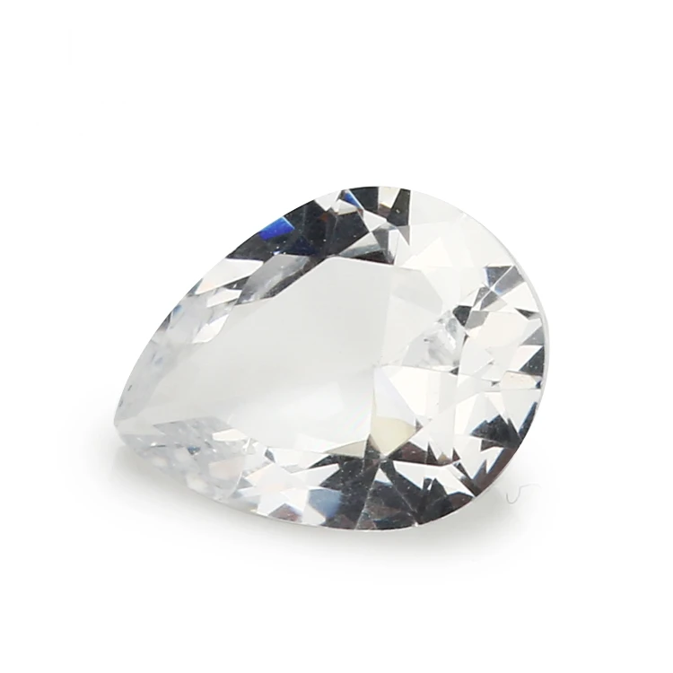 White 50 шт 2x3-13x18mm Груша Форма Свободно сидящий стеклянный камень розовый красный цвет синий зеленый белый - Цвет: White