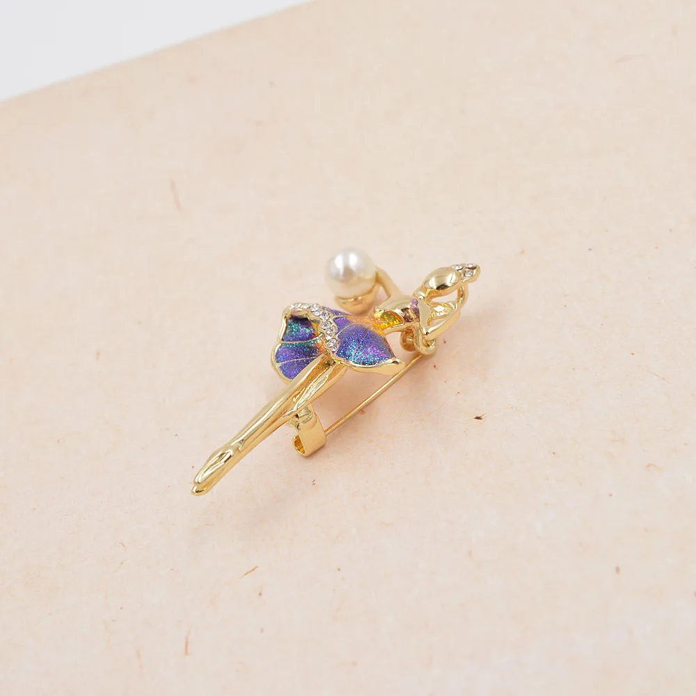 Gymnastics Girl Brooches for Women Cute Enamel Ballet Dancing Pin Bijouterie Corsage Fashion Jewelry | Украшения и аксессуары