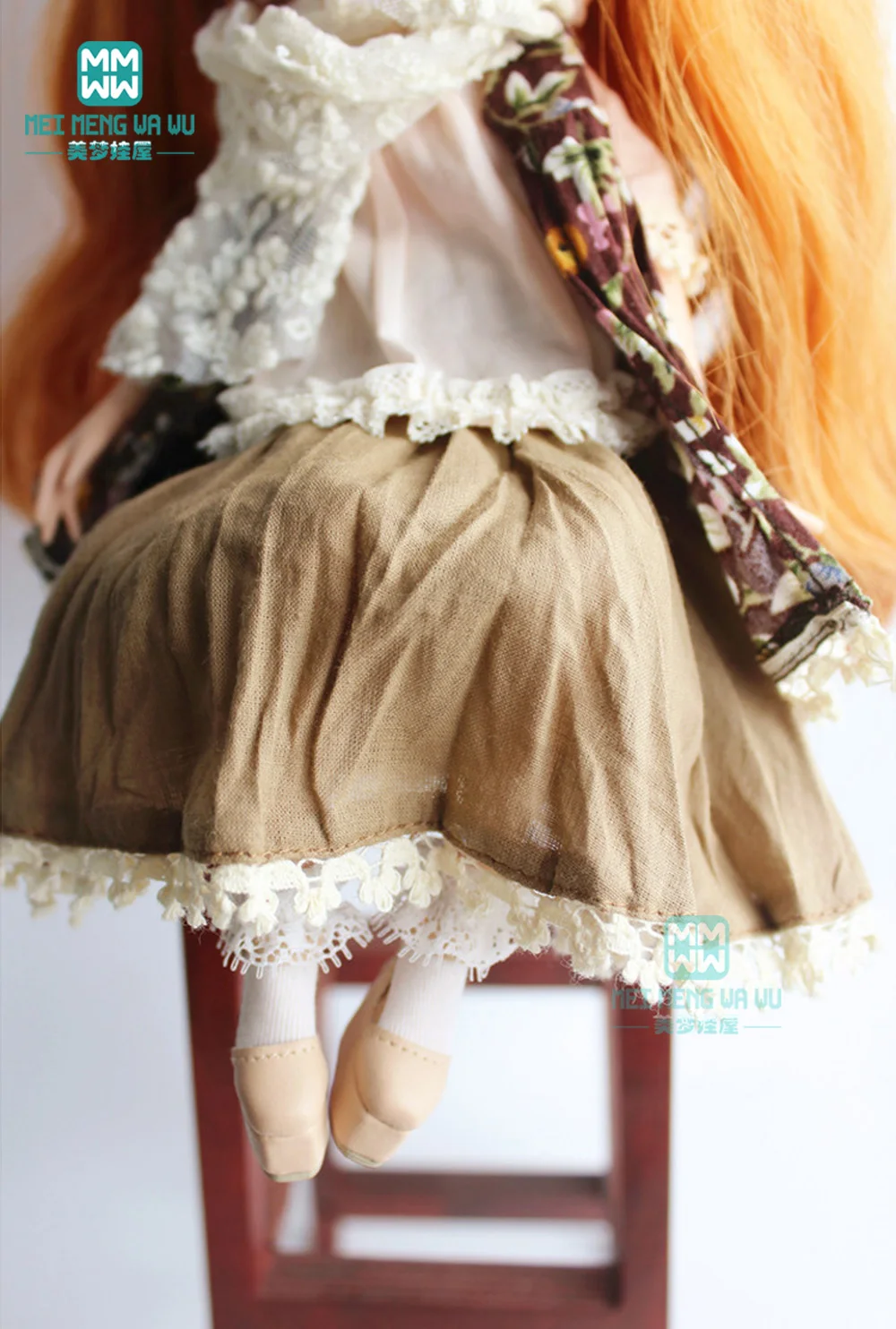 1 шт. одежда Blyth Doll модная розовая рубашка+ кружевная юбка цвета хаки для Blyth Azone кукла 1/6 аксессуары