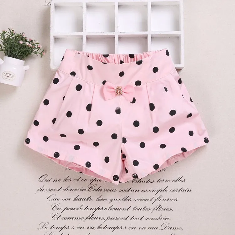 pink dot Коллекция года, детские летние шорты с дизайном «Принцесса» для девочек, модные шорты для девочек детские штаны шорты для девочек с цветочным рисунком, одежда для девочек - Цвет: pink dot