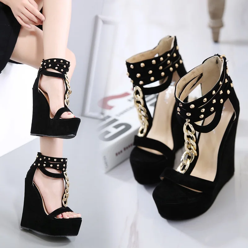 New Gladiator Women Sandals High Heels Fashion Chain Platform Wedges shoes For | Обувь