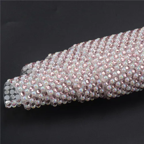 Light pink Высокое качество 24*40 см стразы, сетка, жемчуг SS12 стразы, отделка, свадебные украшения, самоклеющиеся, железные, для переноса одежды - Цвет: Light pink
