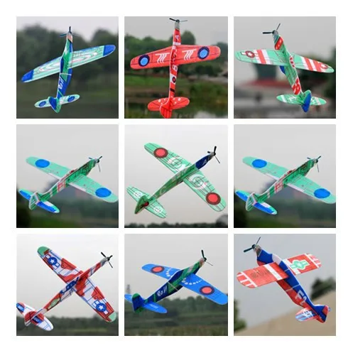 15 видов стилей инерционный пенопласт самолет модель OutdoorToys EVA самолет из пенопласта ручной запуск метательный планер - Цвет: 19cm randomly