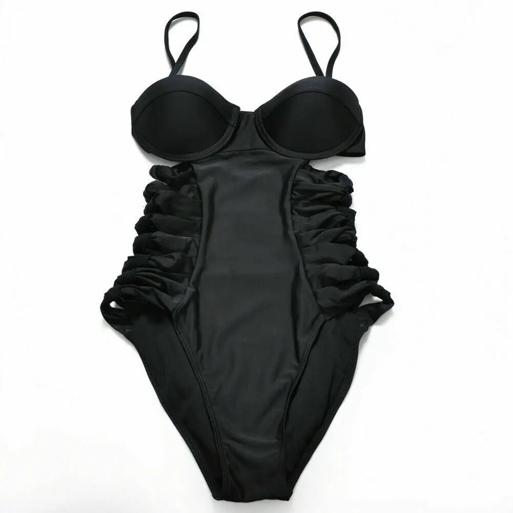2019 сексуальный цельный купальник женский однотонный бюстгальтер в форме боди