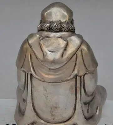 8 &quotТибетский буддистский храм Серебряный Joss Arhat Damo Bodhidharma Dharma статуя Будды | Дом и