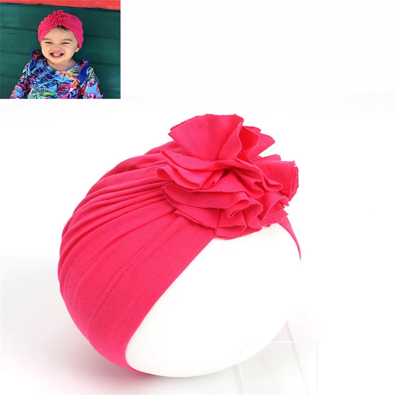 New Fashion Flower Baby Hat Newborn Elastic Turban Hats for Girls 10 Colors Cotton Infant Beanie Cap 1 PC | Детская одежда и обувь