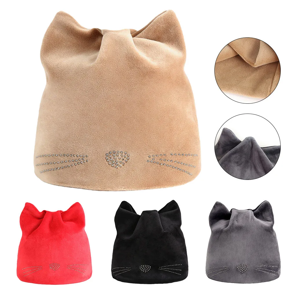 1 Pcs Children Kids Boy Girl Hat Cap Cat Ears Solid Color Warm for Autumn Winter FDC99 | Аксессуары для одежды
