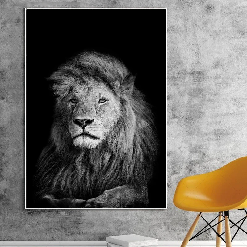 

Animal Paintings Wall Art Nordic Canvas Painting Wall Picture Lion Zebra Picture Living Room Decor Picture Unframed