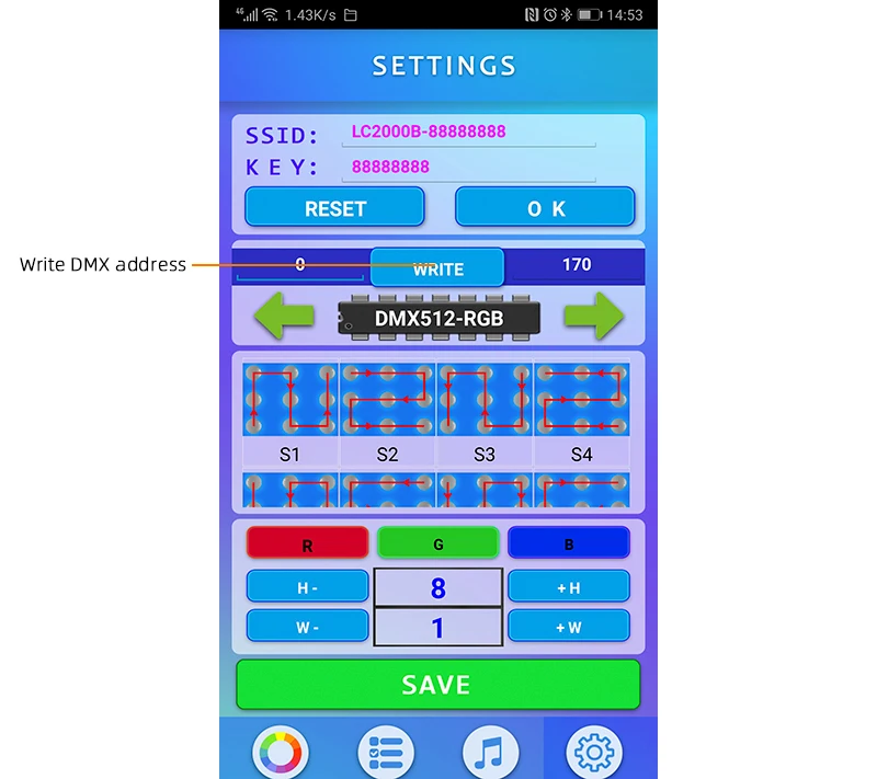 LC2000A/B Wi-Fi музыкальный SPI контроль светодиодный цифровой пиксельный светильник, светодиодный контроллер экрана 1024-2048 пикселей, со встроенным микрофоном