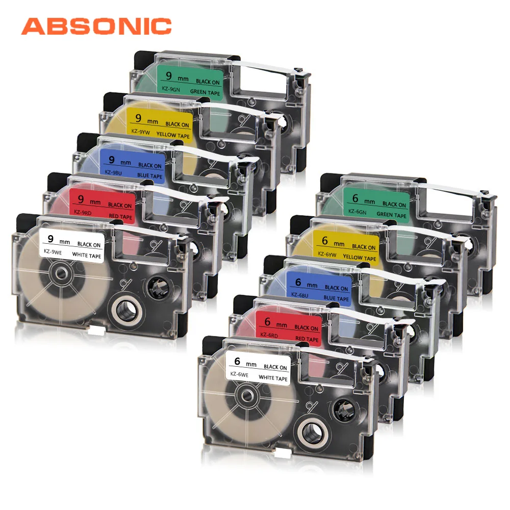 Absonic 6 мм 9 лента для маркировки объектива с оптическими зумом CASIO XR-6WE XR-9WE KL-170 KL-7400