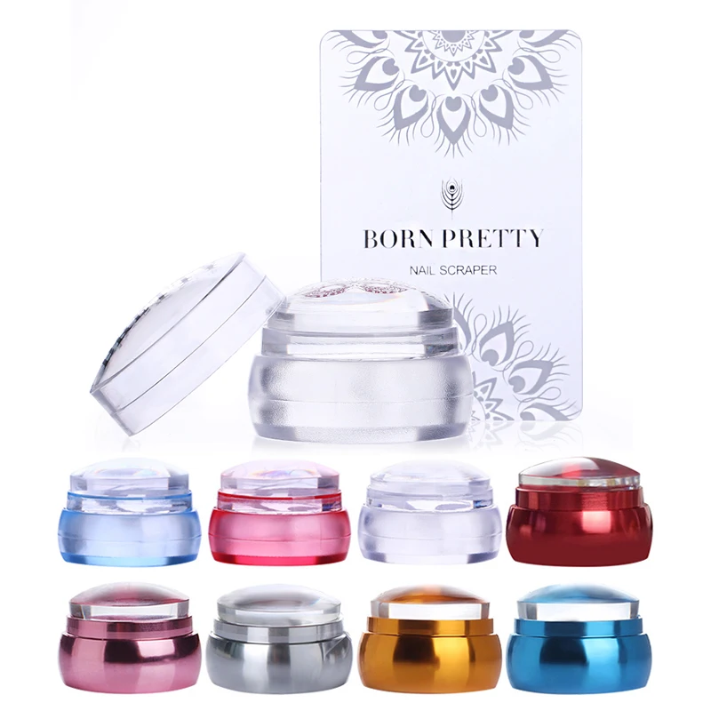 BORN PRETTY Clear Chess Jelly силиконовый гвоздь Stamper с цветными ручками штамп-инструмент для