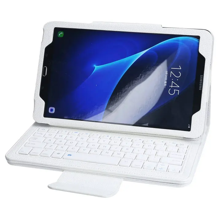 Чехол для планшета с Bluetooth клавиатурой для samsung Galaxy Tab A 10,1 SM-T580/SM-T585, чехол-подставка с клавиатурой на английском и русском языках - Цвет: White English