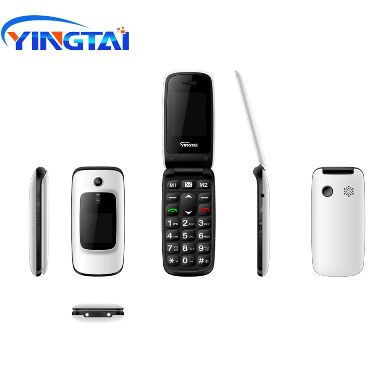 YINGTAI T16 GSM флип старший двойной экран Китай телефон для пожилых быстрый набор один ключ SOS раскладушка 2G FM настраиваемый язык