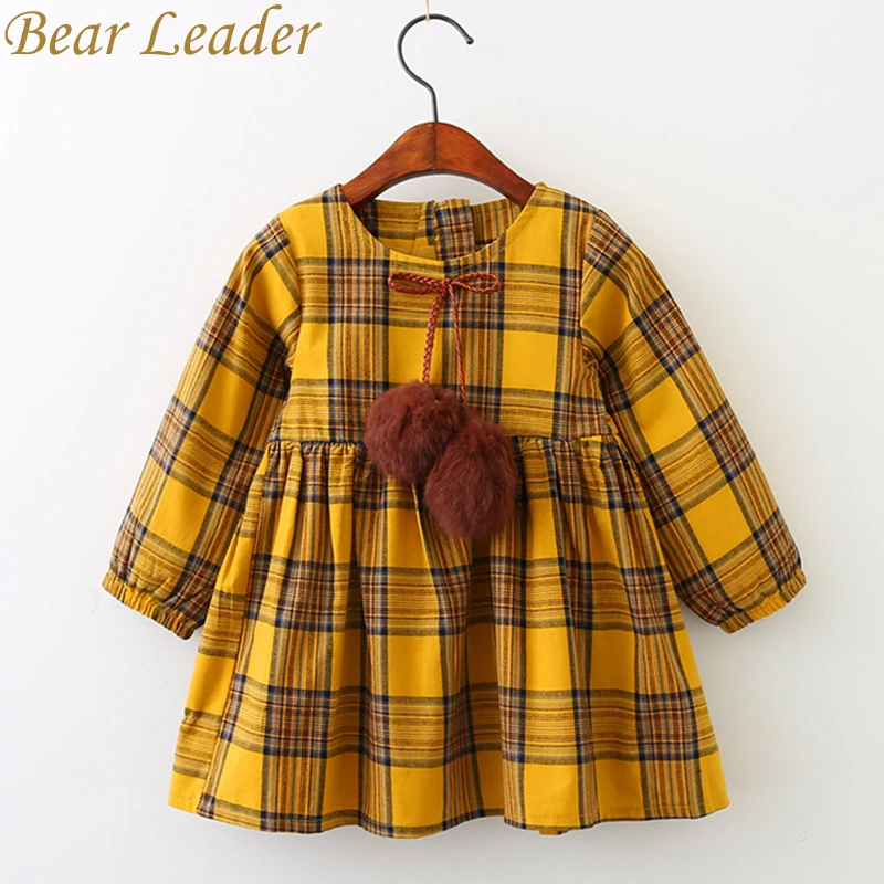 Bear Leader/платье для девочек Новинка 2020 года Сезон весна Брендовая одежда с длинными