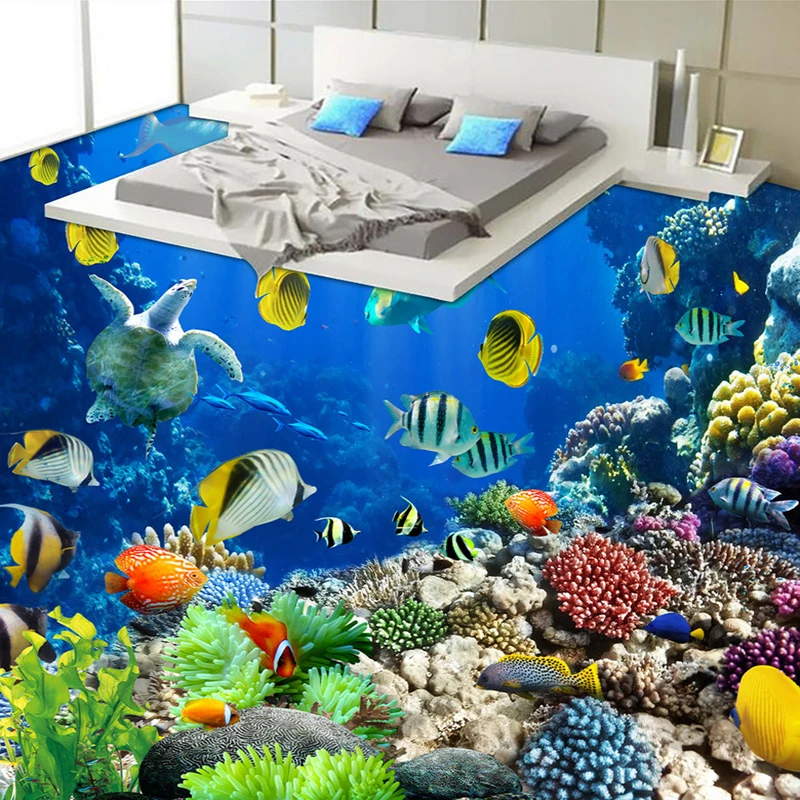 Обои для фотографий HD подводный мир тропических животных 3D напольные обои кухня