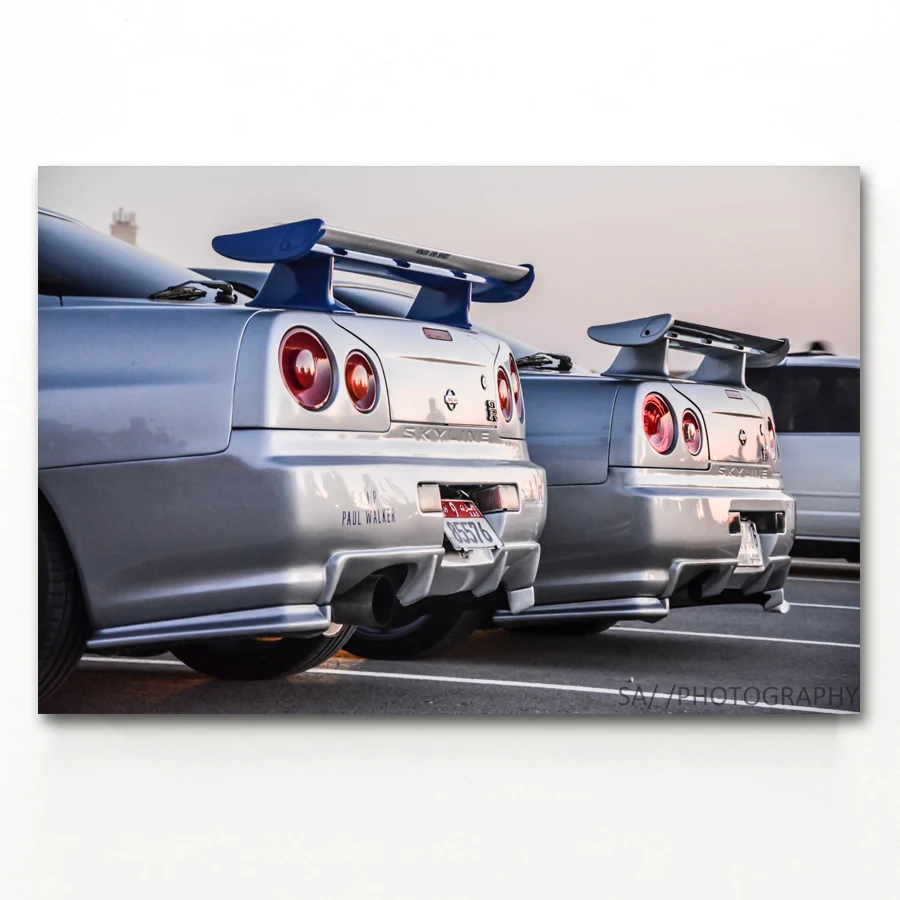 

Задний фонарь для автомобиля Nissan Skyline GT-R, настенная Картина на холсте для домашнего декора