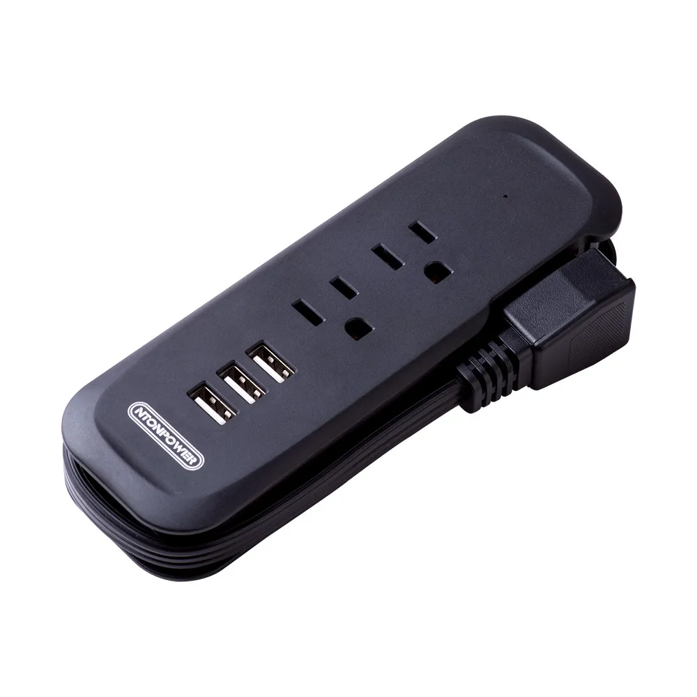 NTON power портативная лента питания для путешествий 2 AC 3 USB электрическая вилка с американской розеткой 38 см короткий удлинитель мини зарядное устройство для путешествий - Цвет: Black