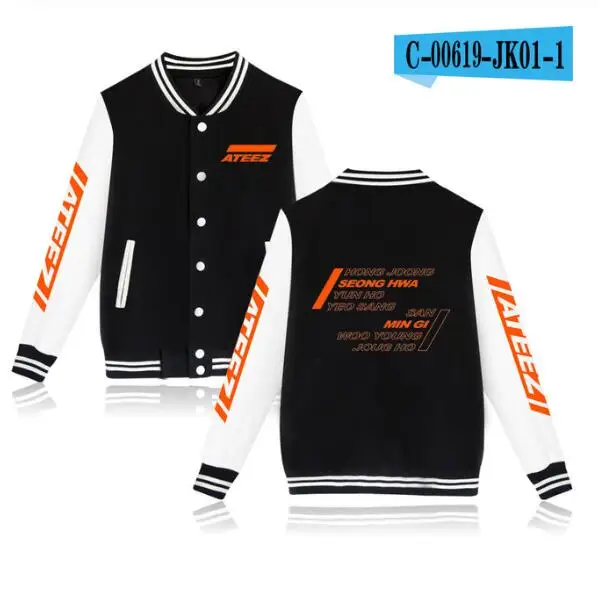002 KPOP ATEEZ альбом Hongjoong Seonghwa Yeosang San Mingi Wooyoung бейсбольная форма на молнии Женская флисовая куртка мужская толстовка с капюшоном - Цвет: 002