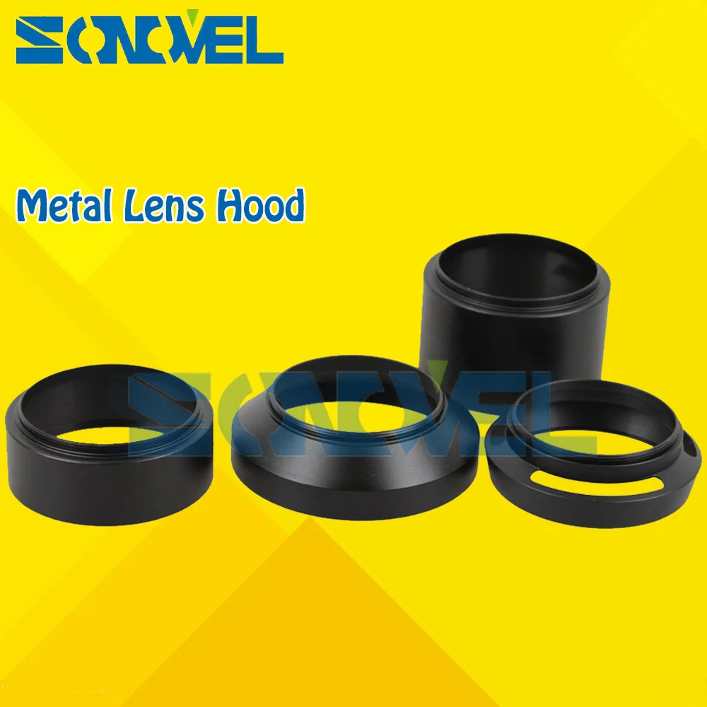 

49mm Standard/Telephoto/Wide Angle/Vented Curved Metal Lens Hood Kit Set For Canon EOS M10 M6 M5 M3 M2 With EF-M 15-45mm lens
