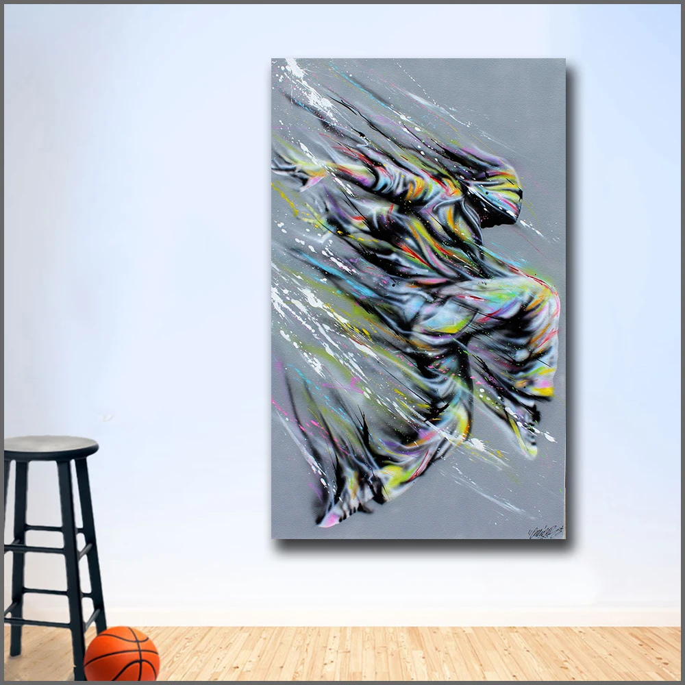 WLONG модная масляная живопись абстрактные граффити уличные танцы настенные