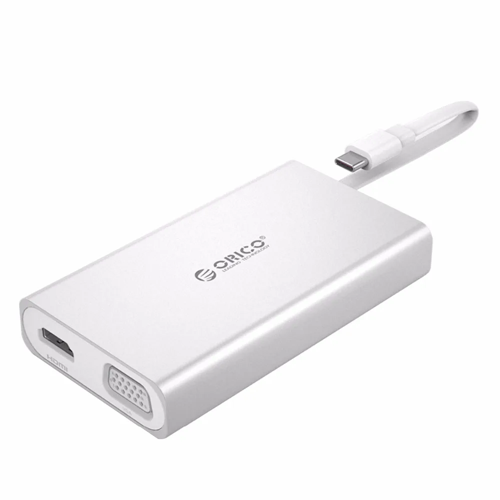 ORICO 6-в-1 USB-C Тип-C настольная док-станция для ноутбука для Apple MACbook USB-C к HDMI 4K VGA Порты и разъёмы концентратор RJ45 сети конвертер