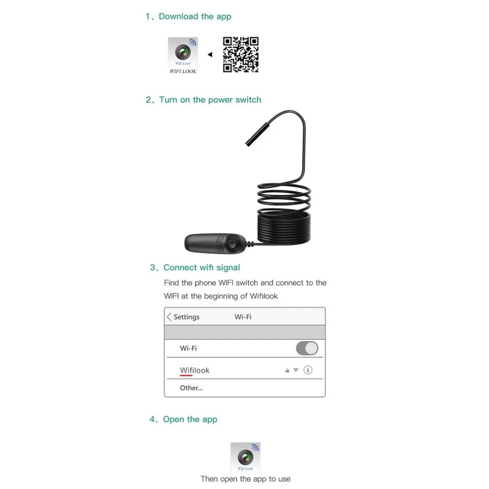 Wi Fi USB эндоскопа камера жесткий кабель бороскоп для осмотра труб Android iPhone