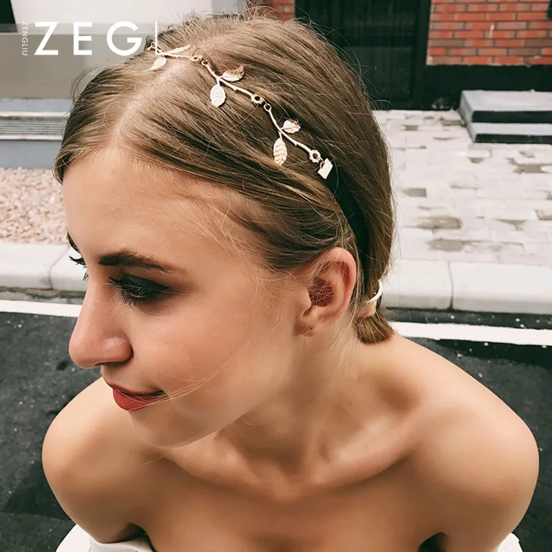 Женская простая заколка для волос ZEGL Корейская тиара элегантные аксессуары |