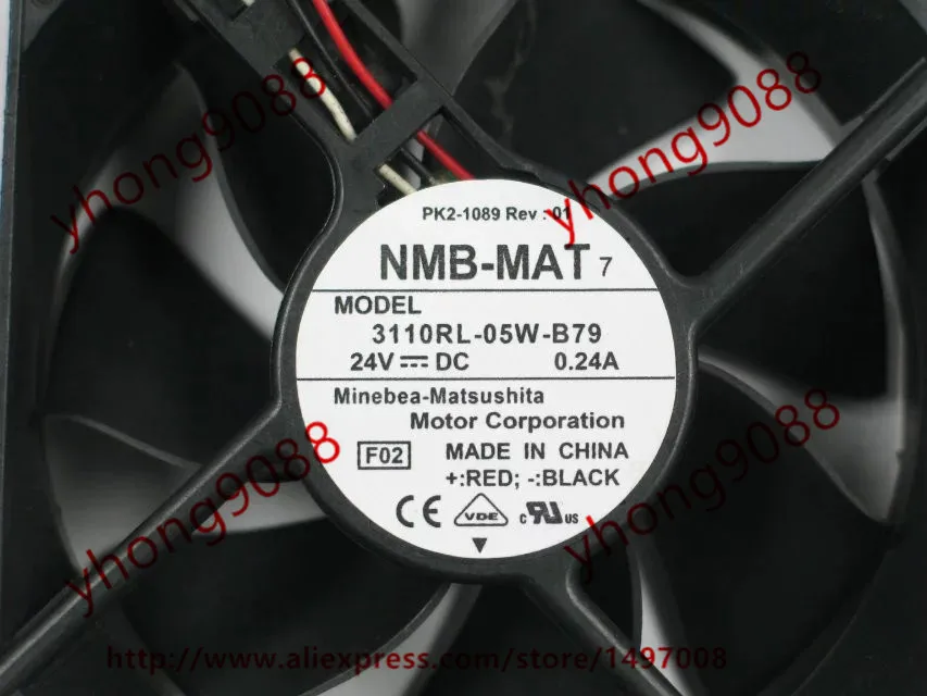 NMB MAT 3110RL 05W B79 F02 DC 24V 0.24A 80x80x25 мм вентилятор охлаждения сервера|square fan|server fandc 24v fan |